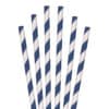 blue and white striped paper straws