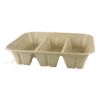 half size fiber catering pan with PLA lining 3 compartment 104 oz