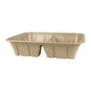 half size fiber catering pan with PLA lining 2 compartment 112 oz