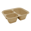 3 compartment compostable fiber tray 48oz