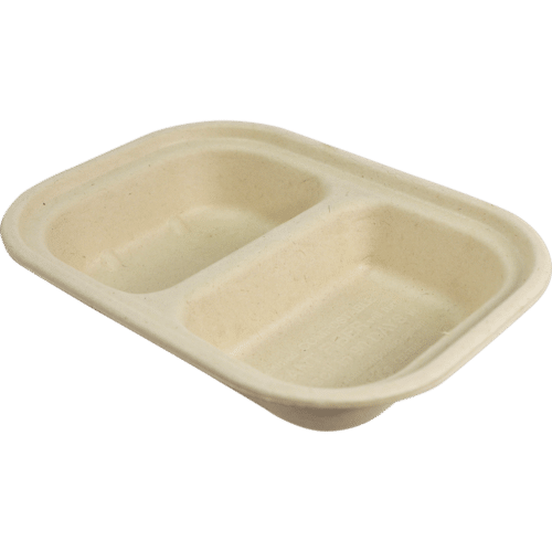 14 oz Fiber Food Container, 2-Compartment (400/case)