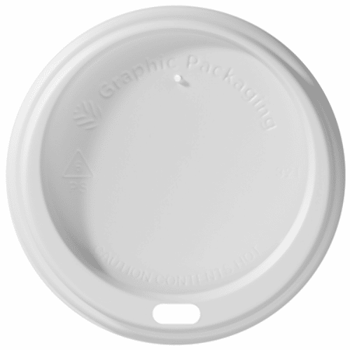 White PS Lid - fits 8 oz Paper Hot Cups (1000/case)