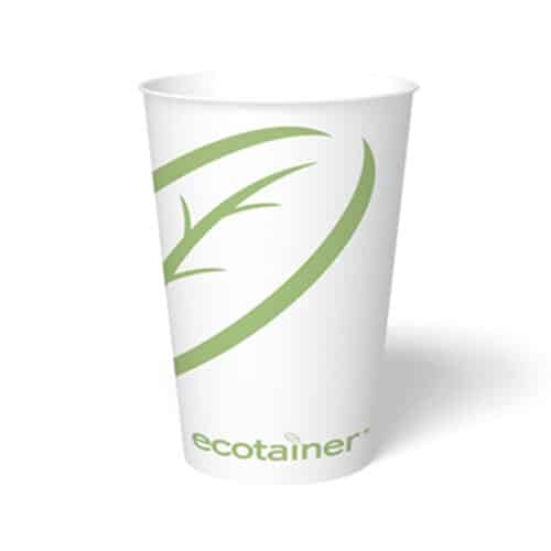 12 oz Compostable Paper Hot Cup, White (1000/case) - Eco-pliant