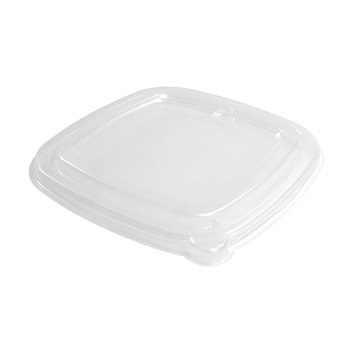 Clear Flat Lid - fits 16 oz Square Fiber Bowl (150/case)