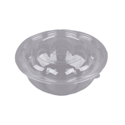 24 oz Clear Salad Bowl and Lid Combo (300/case, 150 bowls | 150 lids)
