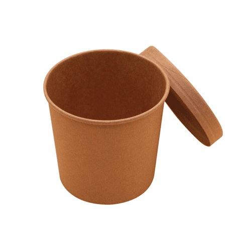32 oz Kraft Paper Soup Container (500/case) - Eco-pliant