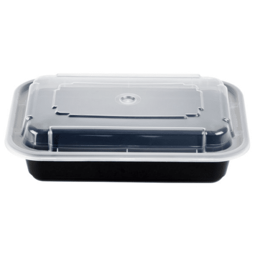 16 oz Square PP Food Container Combo Kit (150 combos/case)