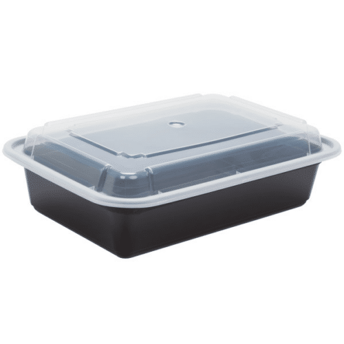 38 oz Rectangle PP Container Combo Kit (150 combos/case)