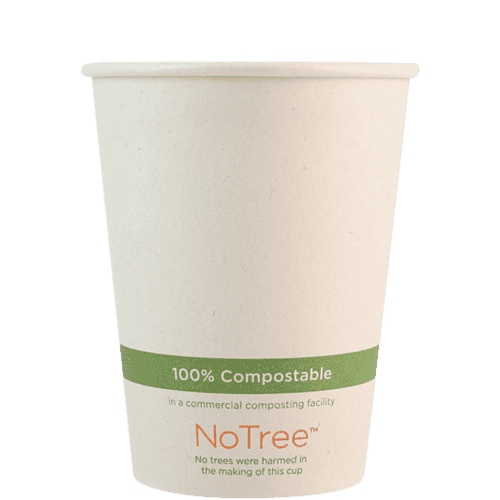 12 oz Compostable Paper Hot Cup, Natural (1000/case) - Eco-pliant