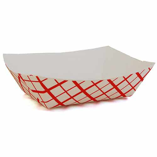 #100 Food Tray, Red Check (1000/CS) - Eco-pliant