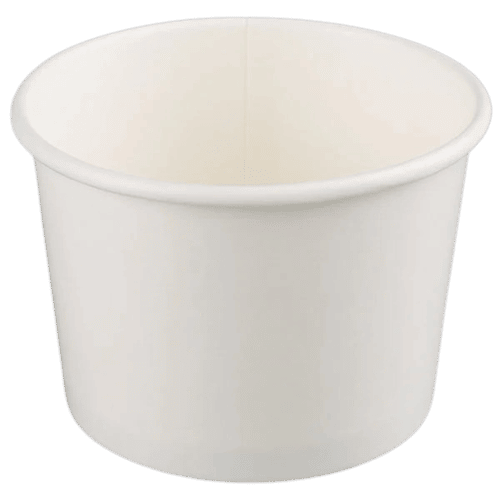 Squat Paper Deli Container, White - Eco-pliant