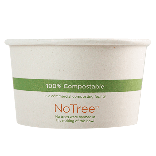 12 oz NoTree Paper Bowl (500/case) - Eco-pliant