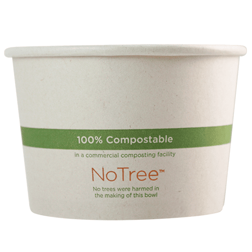 16 oz NoTree Paper Bowl (500/case) - Eco-pliant