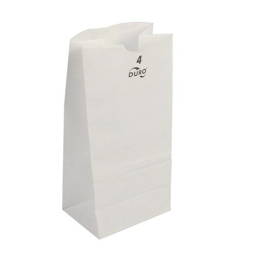 5" x 3 1/3" x 9 3/4" White Paper Bag (500/case)