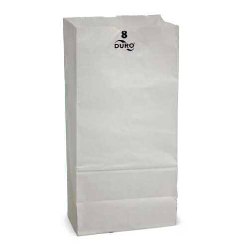 6 1/8" x 4 1/16" x 12 7/16" White Paper Bag (500/case)