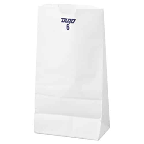 6" x 3 5/8" x 11" White Paper Bag (500/case)