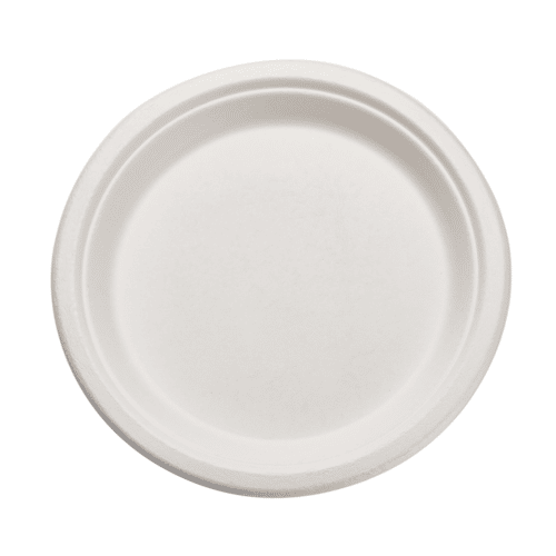 9" Round Fiber Plate, White (500/case)